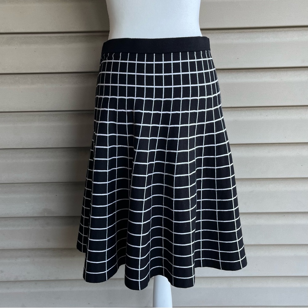 •Ava Couture• Windowpane Sweater Skirt - Size Large
